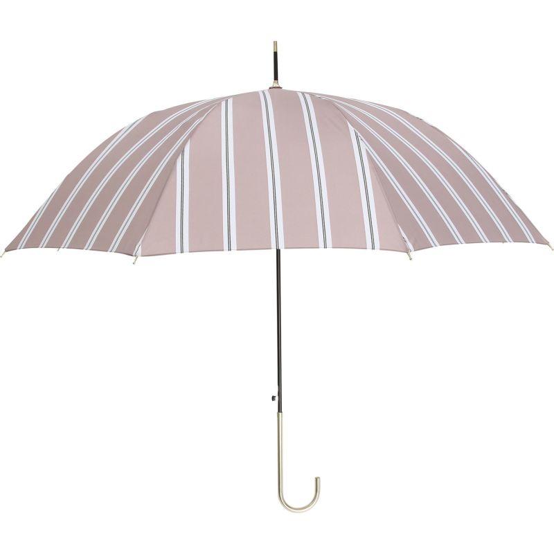 assa公式 RJ224 グレースストライプ ジャンプ傘 モカ レディース 長傘 ワンプッシュ開閉 おしゃれ