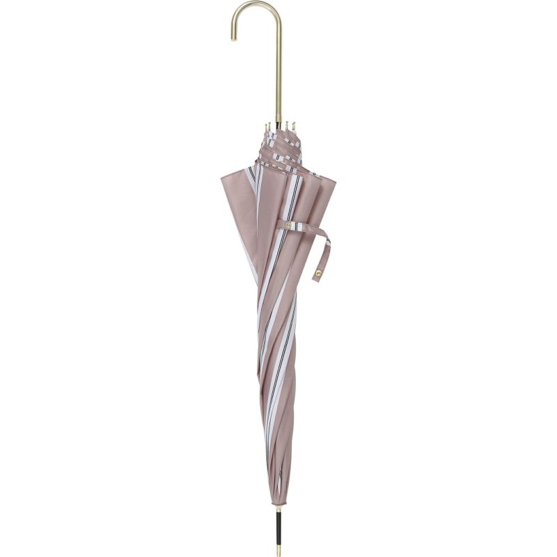 assa公式 RJ224 グレースストライプ ジャンプ傘 モカ レディース 長傘 ワンプッシュ開閉 おしゃれ