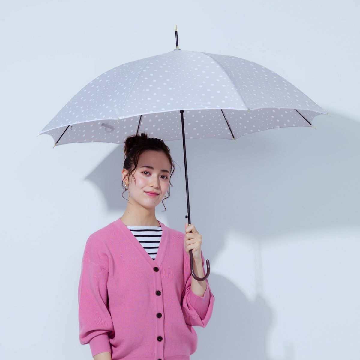 assa公式 WRJ227 マルチドット 耐風ジャンプ傘 レディース ワンプッシュ開閉