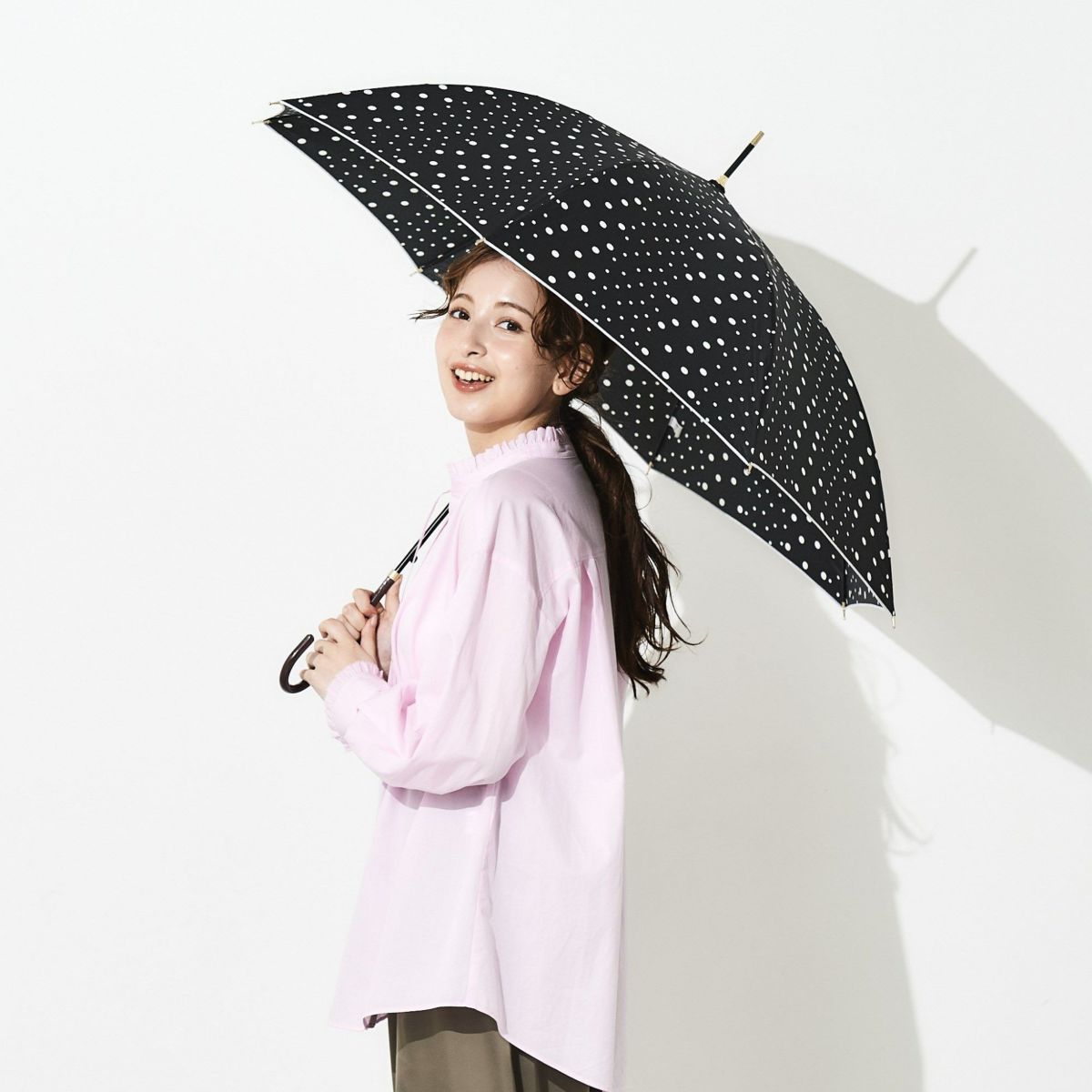 assa公式 WRJ227 マルチドット 耐風ジャンプ傘 レディース ワンプッシュ開閉