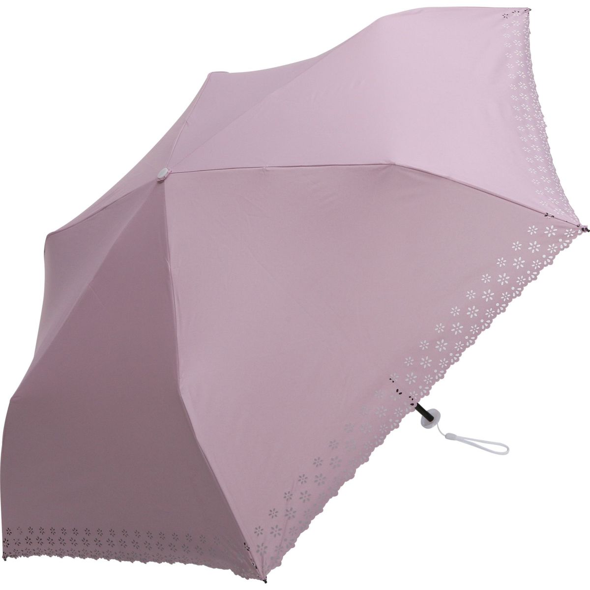 assa公式 FM637 小花ヒートダウン 折りたたみ日傘 ピンク 超撥水 UVカット