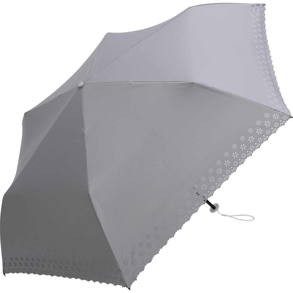assa公式 FM637 小花ヒートダウン 折りたたみ日傘 グレー 超撥水 UVカット