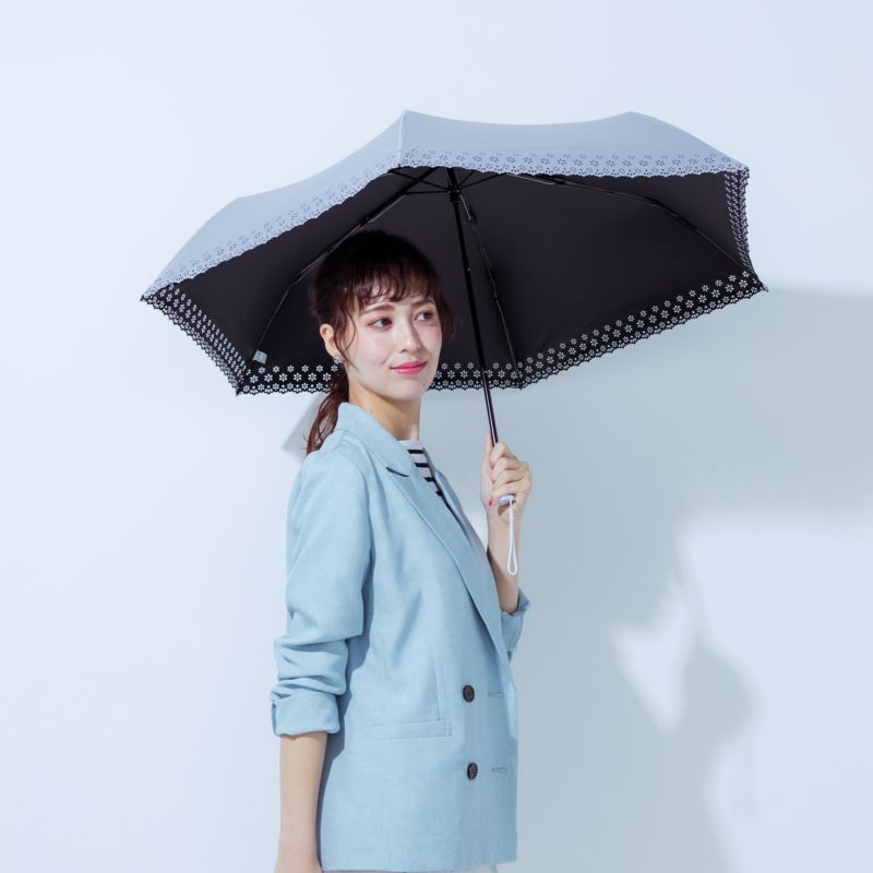 暑さ軽減 吸熱抑制 FM637 小花柄 折りたたみ日傘 レディース 高遮光・遮熱設計