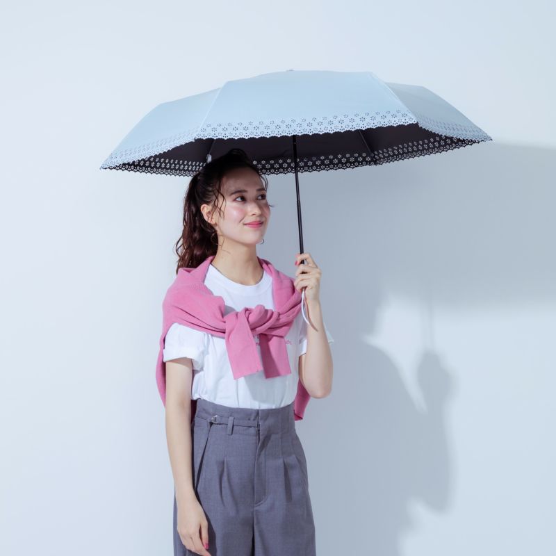 暑さ軽減 吸熱抑制 FM637 小花柄 折りたたみ日傘 レディース 高遮光・遮熱設計
