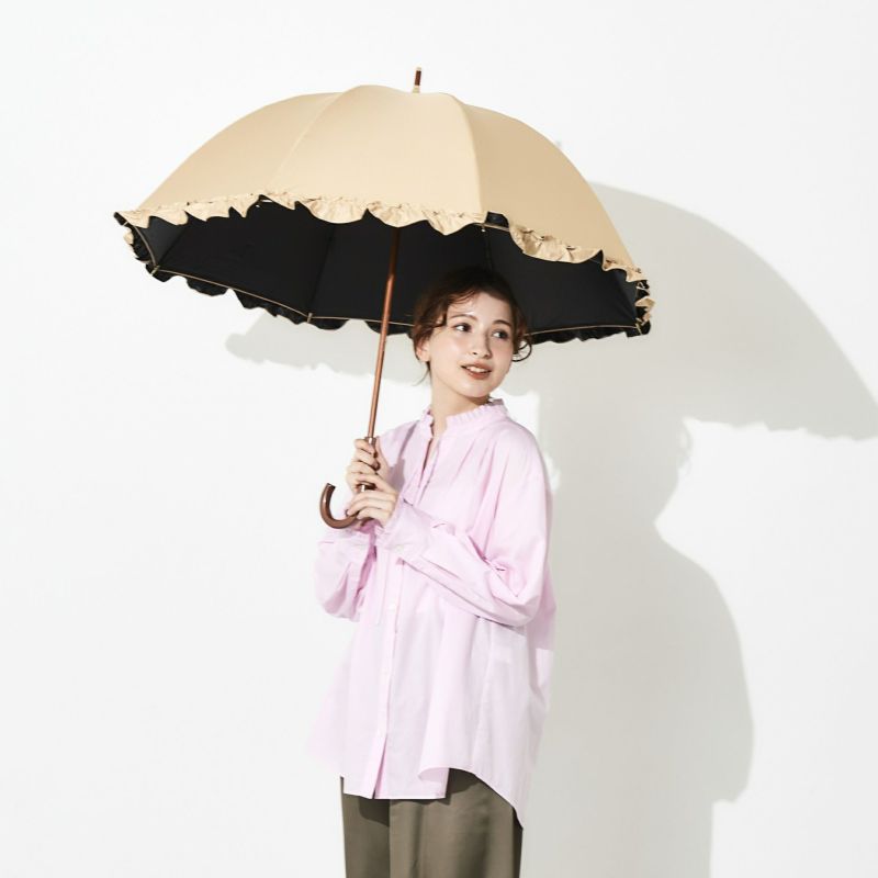 あさん専用 日傘 フリル 《BODY WRAP 100》 長傘 BL701 | ASCENTE Online Store