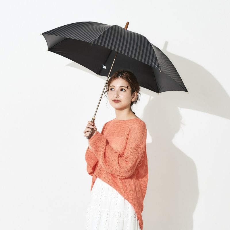 日傘 ノーマルストライプ 《ALL IN UMBRELLA》 晴雨兼用 長傘 AL753
